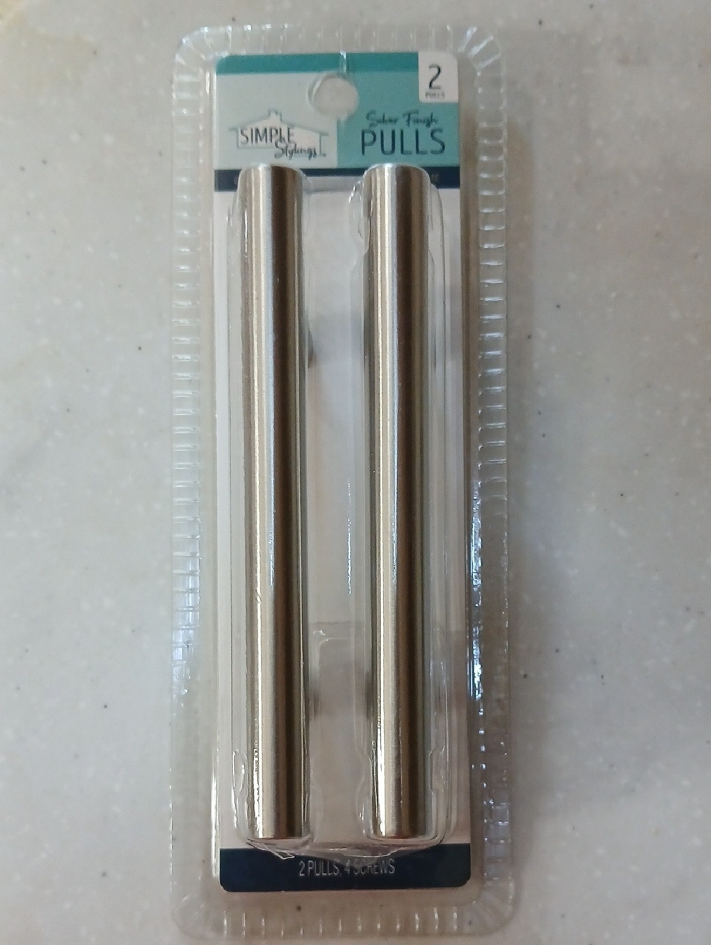 Silver T-Bar Cabinet Pulls - Set of 2